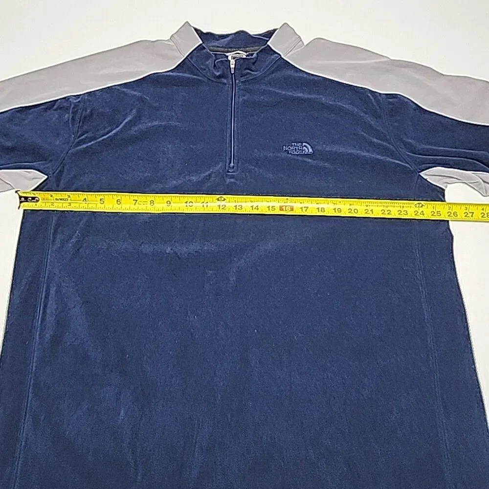 The North Face TKA 100 Shirt 1/4 Zip Sz XXL 2XL Blue Gray Fleece Sweatshirt Men